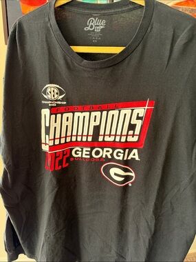 Georgia Bulldogs 2022 Football Champions Black T-Shirt by Blue 84